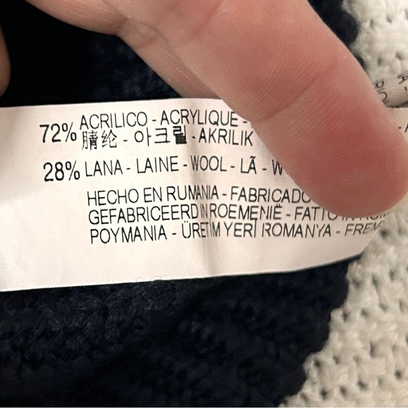 Zara Man Sweater Men’s Small/Medium Wool Blend Cable Knit Navy Grampacore *Read - Picture 5 of 8